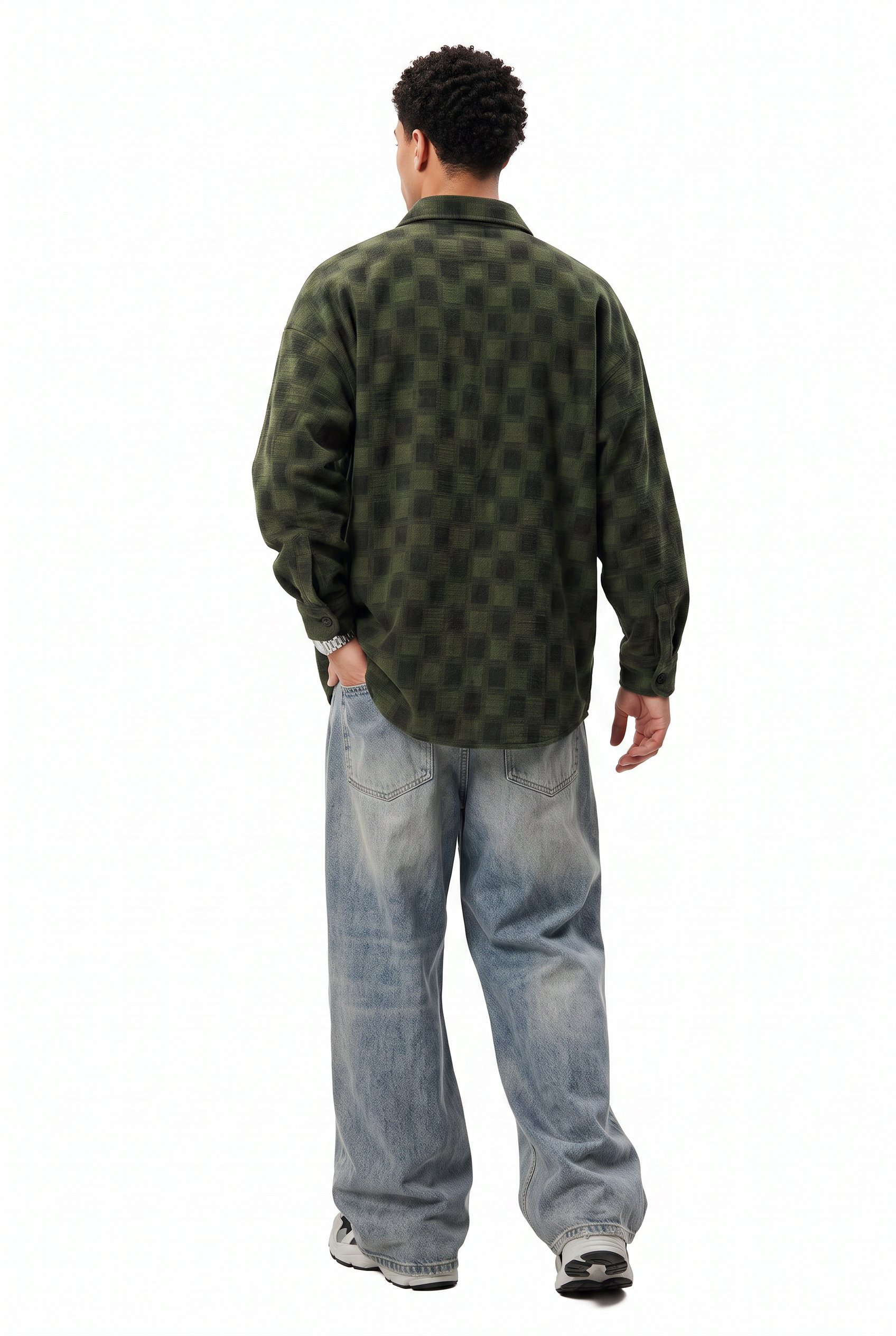 Olive Chest Pocket Casual Shirt