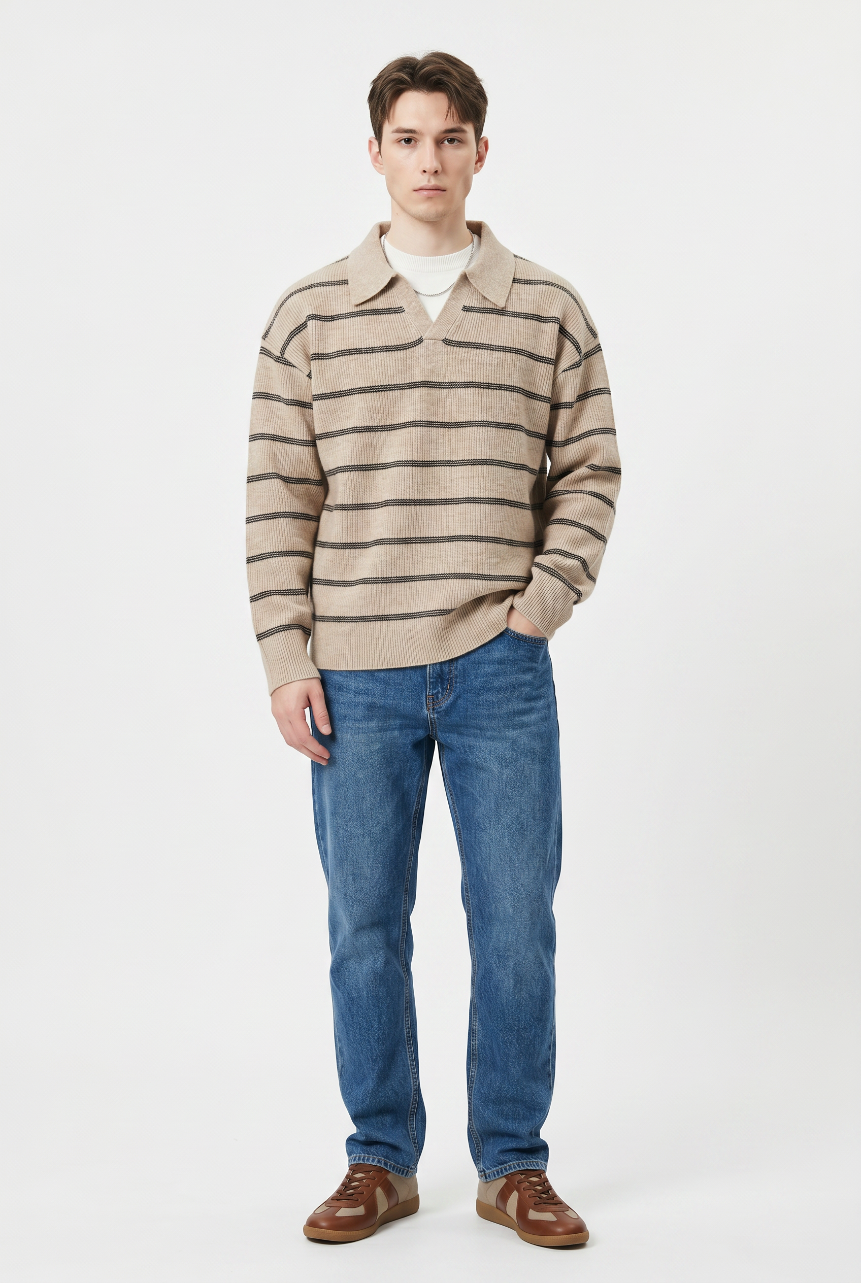 Beige Relaxed Oversized Tee