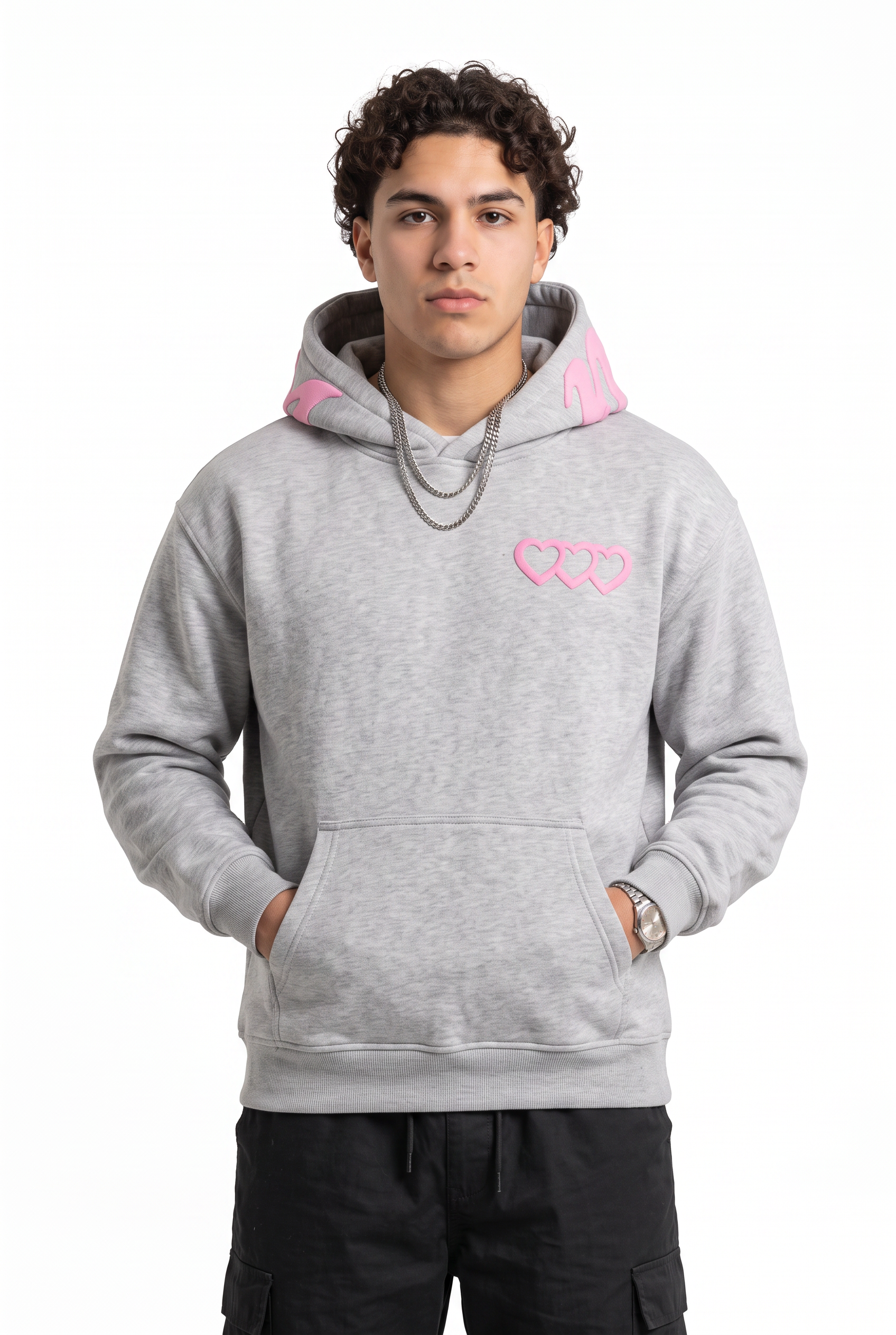 Grey Oversized Drawstring Hoodie