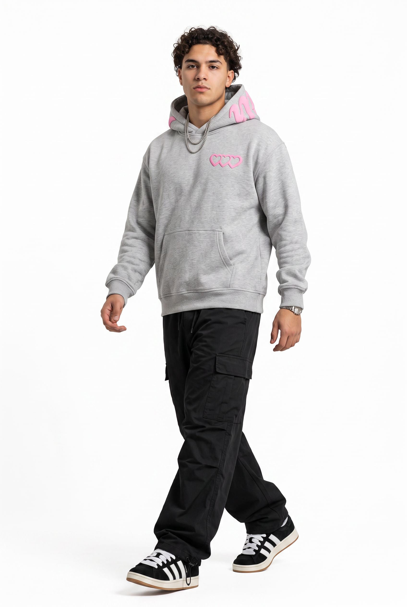 Grey Oversized Drawstring Hoodie