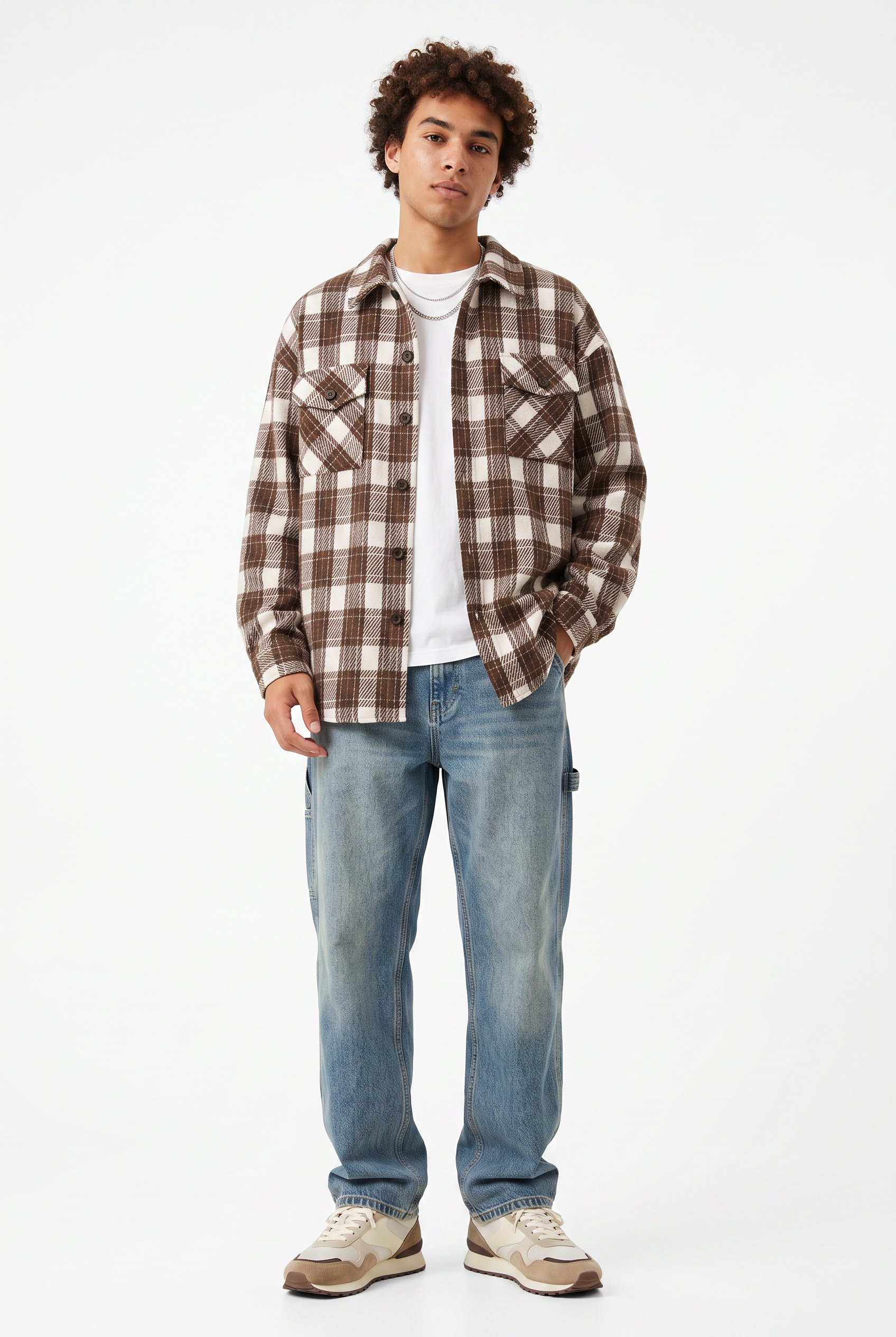 Brown Chest Pocket Casual Shirt